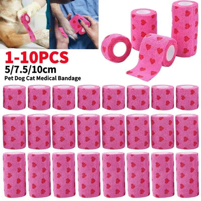 1-10PCS Non Woven Elastic Self Adhesive Bandage Cohesive Bandage for Sports Fixing Finger Wrist Leg 5/7.5/10cm Colorful Bandage