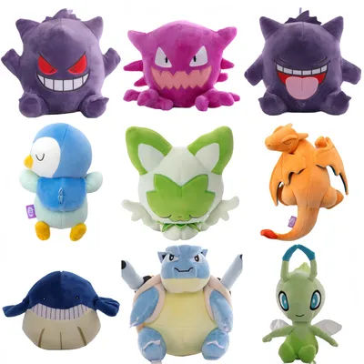 Pokemon Pikachu Plush Blastoise Celebi Haunter Gengar Wailmer Peluche Kawaii Sylveon Charizard Sprigatito Plushies Toy Xmas Gift