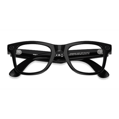 Unisex s square Polished Black Plastic Prescription sunglasses - Eyebuydirect s Ray-Ban Meta Wayfarer (Gen 2)