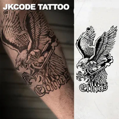 Cool Personalized Men's Arm, Chest, Thigh, Waterproof Ink Tattoo Sticker, Motorcycle Eagle Design, Daily Life, Party Use, Long-Lasting and Durable Temporary Tattoo Can Maintain 3-7 Days