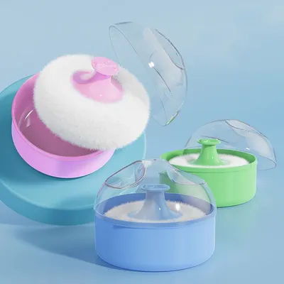 1PCS Talcum Powder Powder Puff With Box Baby Soft Face Body Cosmetic Powder Puff Talcum Powder Sponge Box Case Container
