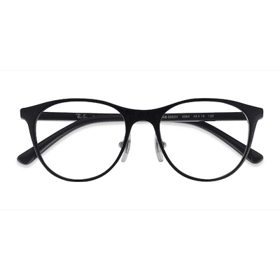 Unisex s round Black On Silver Metal Prescription eyeglasses - Eyebuydirect s Ray-Ban RB9552V