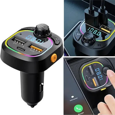 Chargeur de voiture transmetteur FM double USB lecteur ambiant Bluetooth adaptateur de lecteur Mp3 charge rapide accessoires d'intérieur automobile