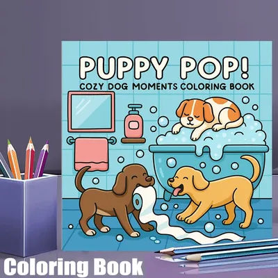 28 Pages Puppy Coloring Book, Painting Book for Valentine's Day Gifting, Birthday Party Gift, Drawing Supplies, Christmas
