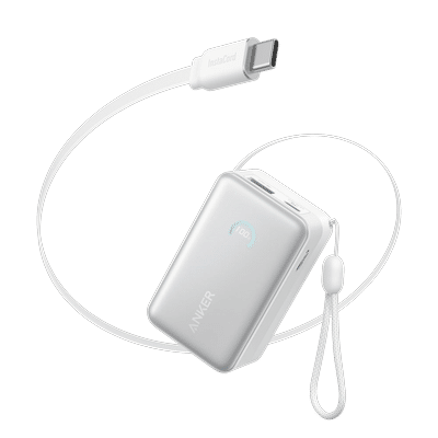 Anker Nano Power Bank (10K, 45W, Built-In Retractable USB-C Cable）