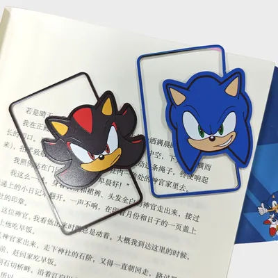 Sonic the Hedgehog Metal Bookmarks - Featuring Sonic and Shadow designs, perfect for marking your page in style