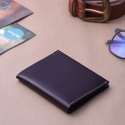 '100% Espresso Leather Bi-Fold Card Holder Wallet for Men'