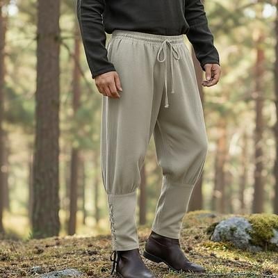 Retrò Vintage Medievale 17° secolo Mascherata Pantaloni da pirata Cavaliere Vichingo Crociato Straniero Ranger Coulisse Tinta unica Costume Per uomo Costumi da pirata Fantasia Mascherata Festa / Sera