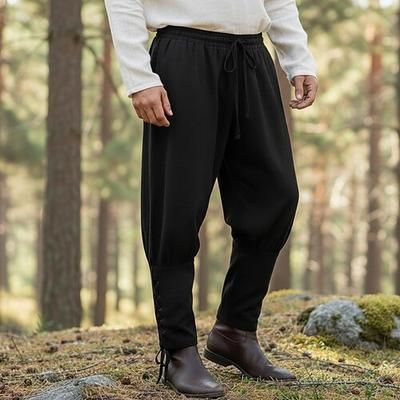 Retrò Vintage Medievale 17° secolo Mascherata Pantaloni da pirata Cavaliere Vichingo Crociato Straniero Ranger Coulisse Tinta unica Costume Per uomo Costumi da pirata Fantasia Mascherata Festa / Sera
