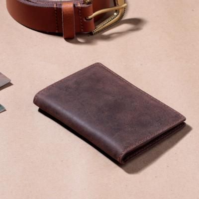 'Classic Solid Brown 100% Leather Bi-Fold Wallet for Men'
