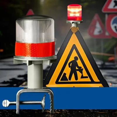 Strobe Lights Solar Powered Road Signs Flash Lamp Industrial LED Warning Lights Waterproof Safety Flashing Lamp for Traffic