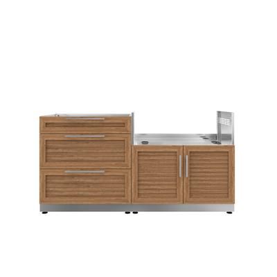 NewAge Outdoor Kitchens Stainless Steel 2-Piece Cabinet set with 3 Drawer and Grill Cabinet