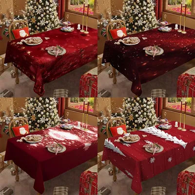 Nappe de noël 1 pièce avec arbre aquarelle blanc et vert, ameublement de maison, salle à manger, nappes décoratives.