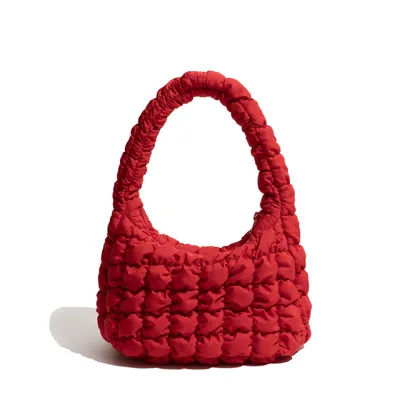 Nylon Padded Down Cloud Bubble Clutch Bags Korean Style Small Phone Purse Solid Color Soft Puffer Handbags For Girls Stylish Bag