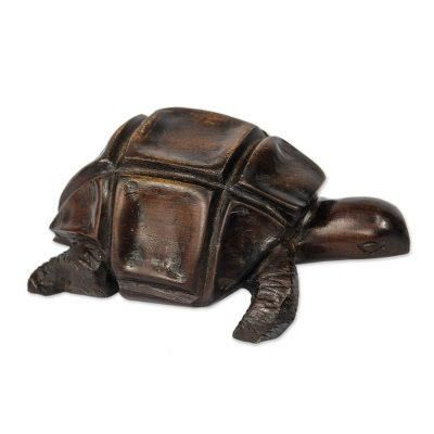 African Tortoise,'Hand Carved Wood Figurine'