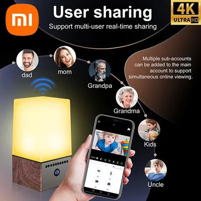 XIAOMI 4K HD Wireless Network Monitoring Camera Night Vision Remote Mobile Phone Monitor Dual Voice Conversation Homehold Cam
