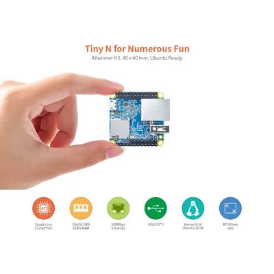 NanoPi NEO-LTS 512Mb DDR RAM Allwinner H3 Quad Cortex-A7 Up to 1.2GHz,USB2.0, 100Mb LAN,OpenWRT