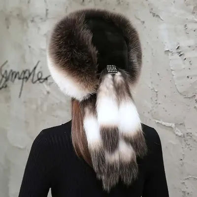 Chapeau en fourrure de renard pour femmes, mode d'hiver, Protection chaude des oreilles, chapeau de princesse en fourrure véritable, garde au chaud, casquettes épaisses, chapeaux de bombardier russes