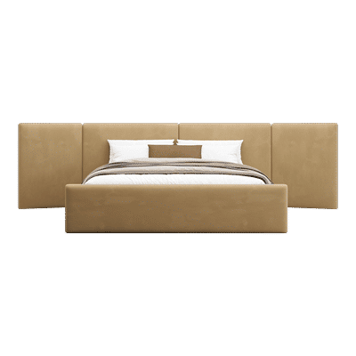Apogee Bed Camel Velvet