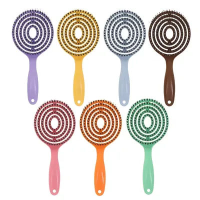 Hollow massage comb Multicolor Hollow Circular Hair Brush - Scalp Massage & Detangling Comb for Smooth Hair Styling