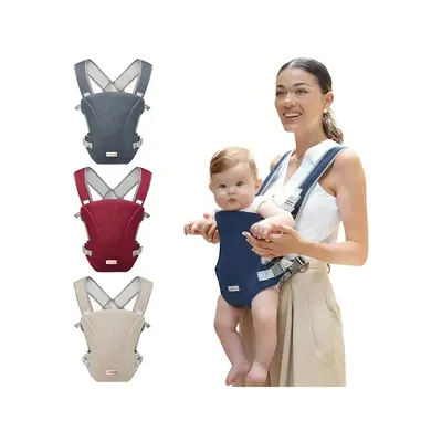 Baby Mesh Carrier, Front-Carrying Type - Horizontal Carry Waist Stool Carrier, Mesh Design for Better Ventilation, Cross-Back Design, Adjustable Shoulder Straps, Lightweight and Suitable for All