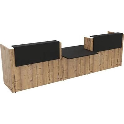 Banque D'accueil Filia + Pmr Centré 38 M Noir/chêne Brut - Buronomic