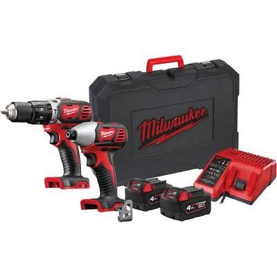 M18 Bpp2c-402c - Pack 2 Produits 18v Composé De : M18 Bpd-0 + M18 Bid-0 + 2 Batterie 40ah Red Li-ion + Chargeur M12-18c+ Coffret - Milwaukee