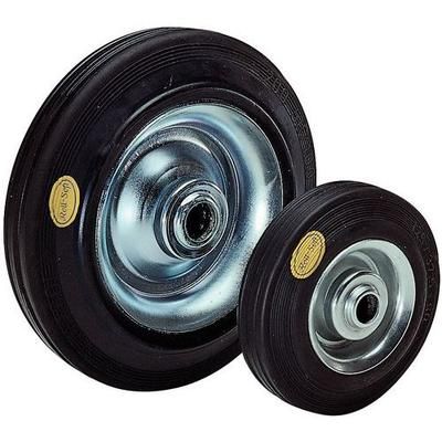 roue acier d=200mm f=350kg long moy=60mm b dge caoutchouc