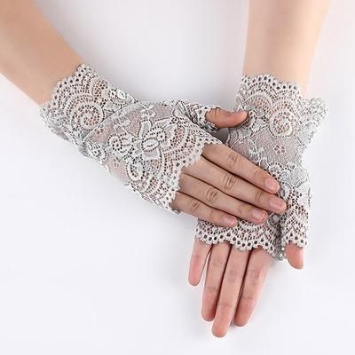 Elegante Vintage Anni Ruggenti Guanti Guanti da sera Il grande Gatsby Pizzo Costume Per donna Carnevale Mascherata Casuale Carnevale Adulti Guanti Altri Accessori