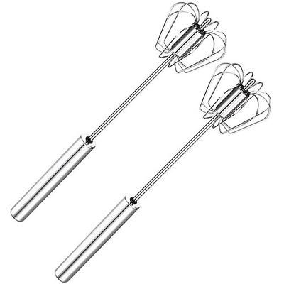 frusta per uova in acciaio inossidabile, frusta rotante a spinta manuale, frullatore versatile, montalatte, miscelatore a spinta manuale, agitatore per frullare, sbattere e sbattere mescolando (33