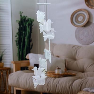 'Mexican Handcrafted Natural White Onyx Dove-Themed Mobile'