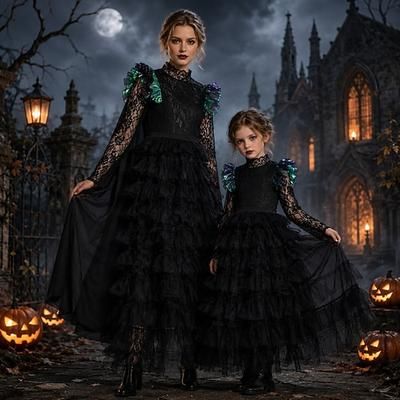 Strega Fata Elphaba Vestito Abiti in tulle Costume Cosplay del film Film Notte di Valpurga Cosplay for Per donna Ragazze Adulti Halloween Carnevale Performance Con il fumetto Anime Expo