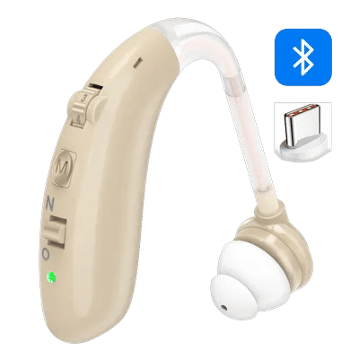 Bluetooth Rechargeable hearing aids, bluetooth hearing aids for seniors and adults, noise reduction OTC hearing aids