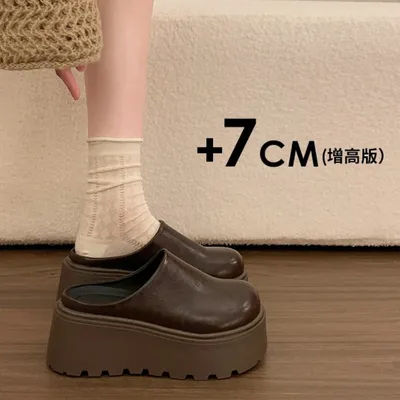 Mules à plateforme pour femmes, pantoufles élégantes pour augmenter la hauteur, diapositives de robe pour dames, couverture concise, chaussures à enfiler, nouvelle collection printemps 2026