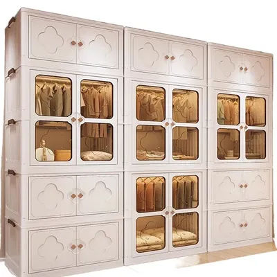 Children's Wardrobe, Bedroom, Home Storage Cabinet, Baby Storage Box, Toy Clothing Box, Plastic Folding Bins Armario De Tela