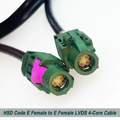 Fil vidéo femelle vert RAL 6002 HSD 4 broches E, ligne LVDS pour voiture, navigation GPS, audio, câblage haute vitesse, câble SFP 535 4 cœurs