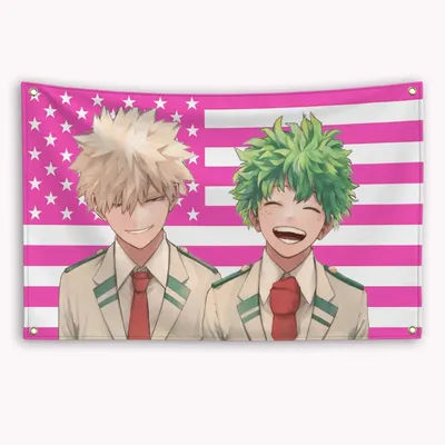 My Hero Academias Bakugou Katsuki American Flag Banner Outdoor Decor Funny Flags for Bedrooms Advertising Barber Shop Tapestry