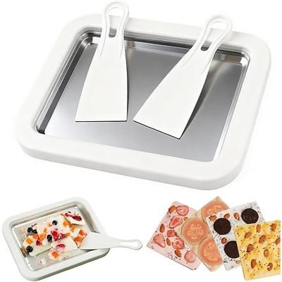 macchina per gelato arrotolato, macchina per gelato arrotolato per uso domestico con vassoio per congelamento istantaneo 2 raschietti, attività fai da te divertente per la famiglia, macchina per