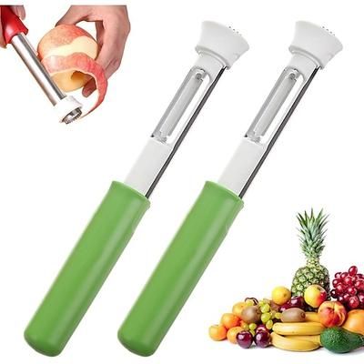 Strumento 2 in 1 per togliere il torsolo e pelare le mele, levatorsoli per peperoni rossi in acciaio inossidabile, levatorsoli multiuso per la cucina di casa, utensili da cucina per frutta e verdura