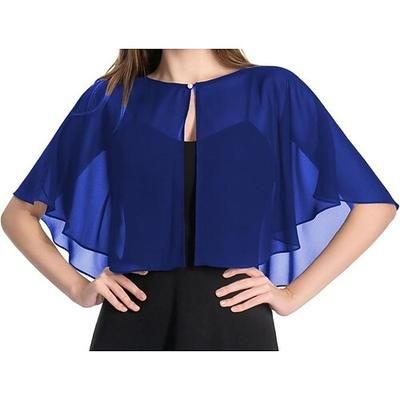 Coprispalle Scialli della Madre Scialli della Sposa Mantella Elegante Puro Casual Quotidiano Senza Maniche Chiffon Stole da matrimonio Con Colore puro Per Quotidiano Estate