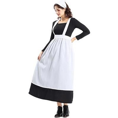 250° anniversario USA 19° secolo anni 1800 Lunghezza alla caviglia Abito da prateria Set cuffia e grembiule Lunghe Ragazza pioniera Coloniale Pioniere Guerra rivoluzionaria Costume Per donna