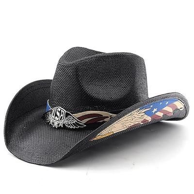 250° anniversario USA Retrò Vintage Far West Cappello da Cowboy Cappello da cowgirl Cowgirl Cowboy Cowboy del West Costume Unisex Mascherata 4 Luglio Feste Giorno dell'Indipendenza Adulti Cappello