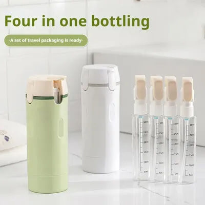4 In 1 Travel Dispenser Portable Travel Bottles Leak Proof Leakproof Travel Container For Perfume Shampoo Conditioner Lotion