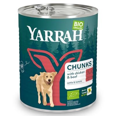 6x820g Beef with Tomato & Nettle Yarrah Organic Wet Dog Food