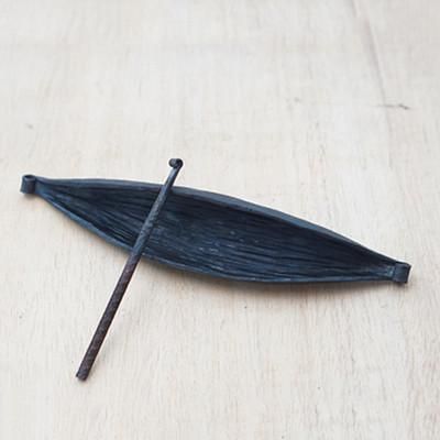 Banana Bell,'Forged Iron African Musical Instrument Atoke or Banana Bell'