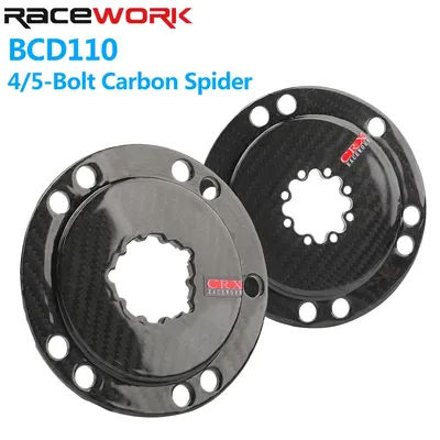 RACEWORK Carbon Chainring Spider BCD110 4/5-Bolt Crank Chainring Adapter Ultralight Direct Mount Converter For SRAM SHIMANO