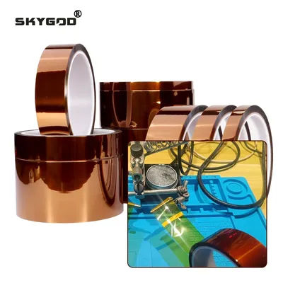 1/3/5 Pcs Kapton Tape Polyimide 5mm ~ 100mm Adhesive Insulating Adhesive Tape Каптоновый Скотч Heat Tape for Boar