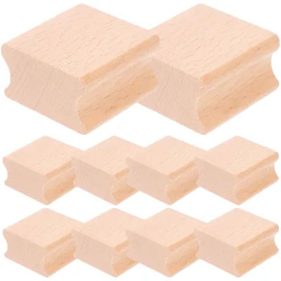 10pcs Carving Wooden Smooth Wood Stamper Self Making Wooden Scrapbooks Seal Seal Stamps Blank Carving Use Wood Stampers