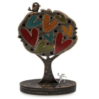 Wood and aluminum sculpture, 'Tree of Love'