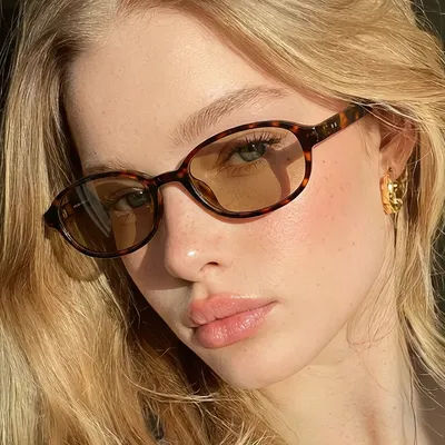 Lunettes de soleil personnalisées de forme ovale, petites, à monture en plastique, pour hommes et femmes, adaptées à la protection solaire quotidienne